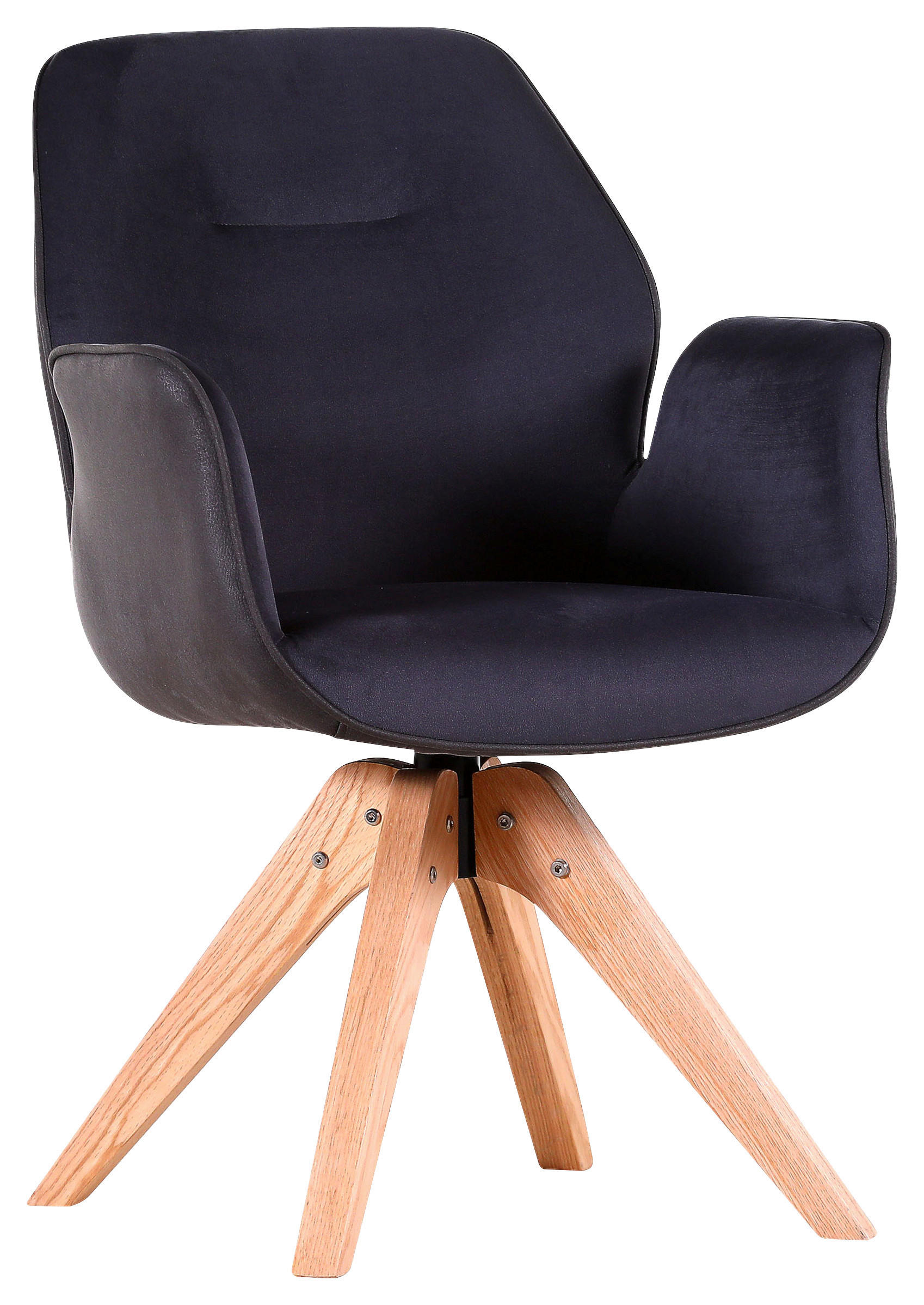 SESSEL Flachgewebe Dunkelgrau    - Eichefarben/Dunkelgrau, MODERN, Holz/Textil (59/87/63cm) - Livetastic