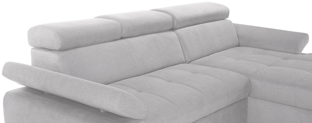 HÖRNSOFFA i velour silver  - silver, Design, trä/textil (292/183cm) - Livetastic