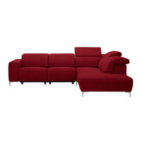ECKSOFA Rot Flachgewebe  - Rot, Design, Textil/Metall (290/238cm) - Pure Home Lifestyle