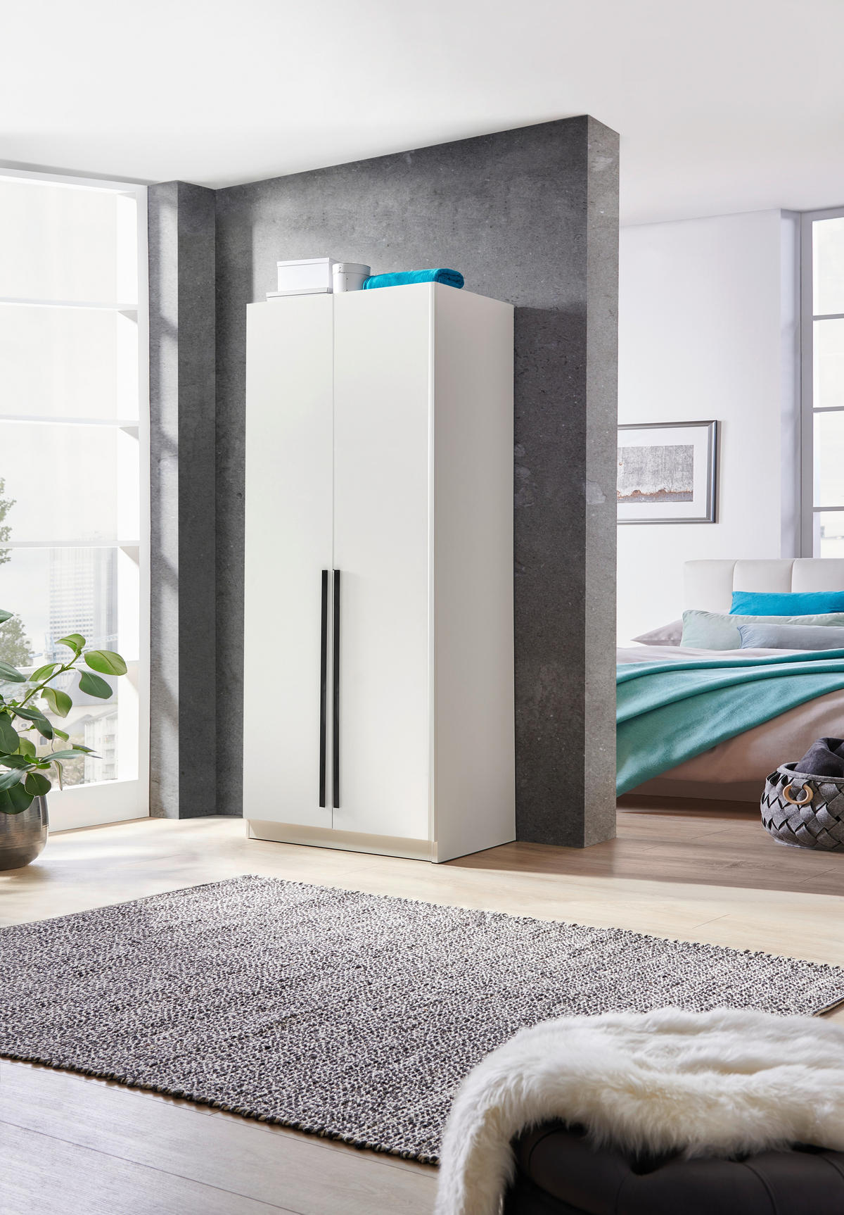 KORPUS ORMARA  bijela  91,1/210/56,5 cm    - bijela, Konvencionalno, drvni materijal (91,1/210/56,5cm) - Hom`in