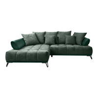 HÖRNSOFFA i chenille mörkgrön  - svart/mörkgrön, Modern, metall/textil (184/262cm) - MID.YOU