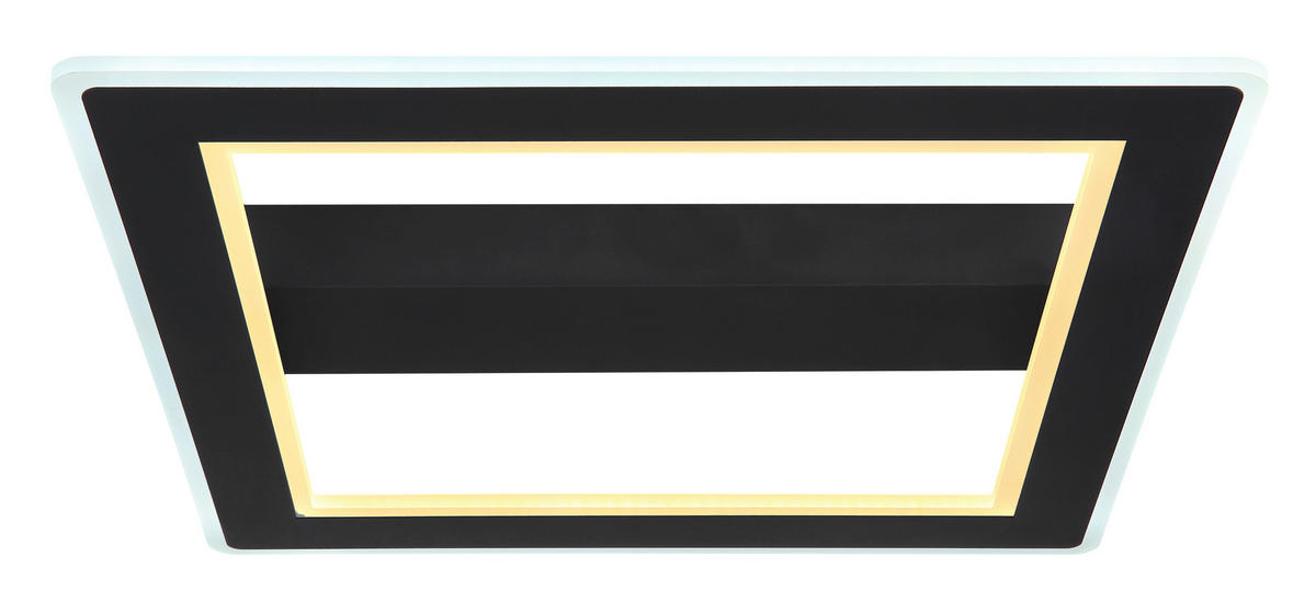 LED-DECKENLEUCHTE 30 W    45/45/5 cm  - Opal/Schwarz, Design, Kunststoff/Metall (45/45/5cm) - Globo