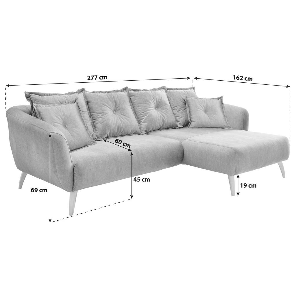 Thumbnail - Livetastic Ecksofa, Blau, Mehrfarbig, Holz, Textil, Buche, Fichte, Kiefer,Buche, massiv, Uni, 3-Sitzer, Füllung: Komfort...
