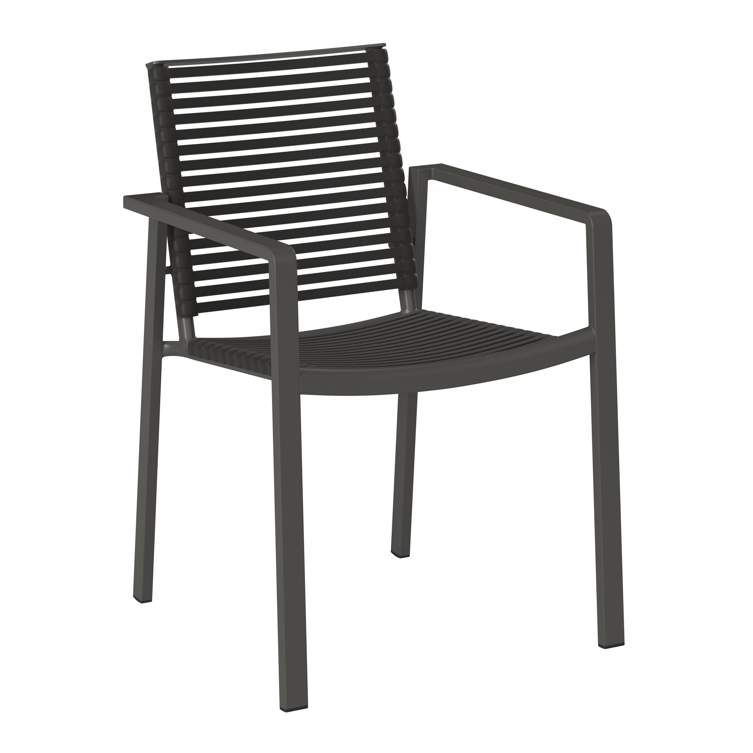 GARTENSTUHL Aluminium Anthrazit  - Anthrazit, MODERN, Kunststoff/Metall (56,5/85/62,5cm) - Ambia Garden