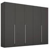 DREHTÜRENSCHRANK in Graphitfarben  - Chromfarben/Graphitfarben, Design, Holzwerkstoff/Metall (251/223/60cm) - home24