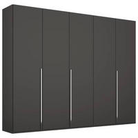 DREHTÜRENSCHRANK 251/223/60 cm 5-türig Graphitfarben  - Chromfarben/Graphitfarben, Design, Holzwerkstoff/Metall (251/223/60cm) - home24