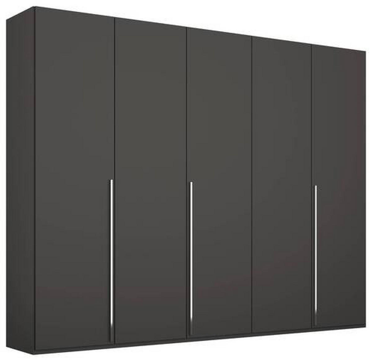DREHTÜRENSCHRANK 251/223/60 cm 5-türig Graphitfarben  - Chromfarben/Graphitfarben, Design, Holzwerkstoff/Metall (251/223/60cm) - home24