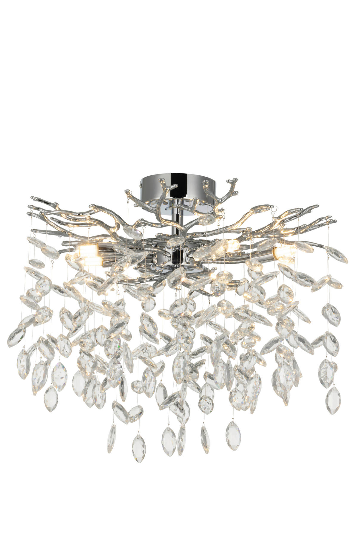 STROPNÍ SVÍTIDLO, 49/43 cm  - čiré, Konvenční, kov/sklo (49/43cm) - Glandor