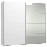 SCHWEBETÜRENSCHRANK 253/236/65 cm 2-türig Weiß  - Silberfarben/Weiß, Design, Glas/Holzwerkstoff (253/236/65cm) - Jutzler