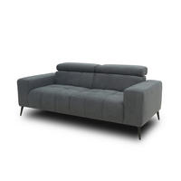 2-SITZER-SOFA TRENTO Mikrofaser Dunkelgrau  - Dunkelgrau/Schwarz, MODERN, Textil/Metall (208/79/104cm) - MID.YOU