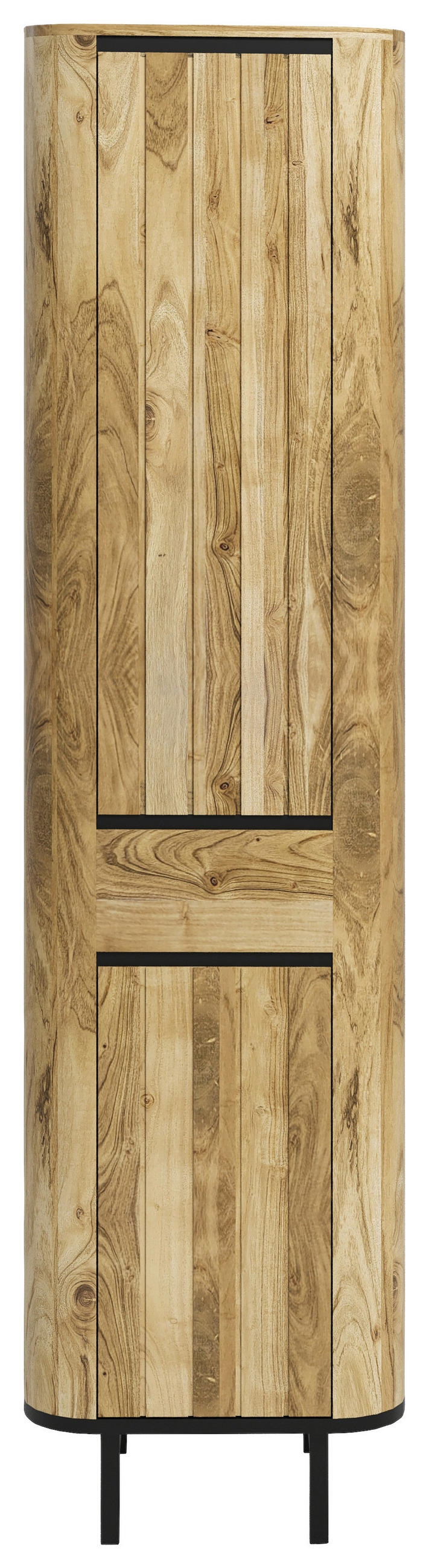 HOCHSCHRANK 51/200/42 cm  - Schwarz/Naturfarben, Natur, Holz/Metall (51/200/42cm) - Livetastic