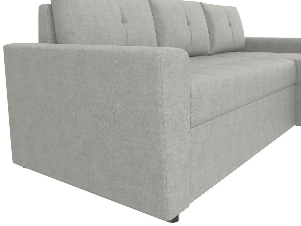 ECKSOFA TERMOLI in Jacquard Hellgrau  231/155 cm  - Hellgrau/Schwarz, Design, Kunststoff/Textil (231/155cm) - MID.YOU