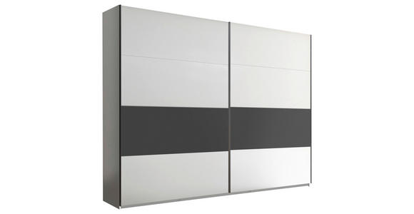 SCHWEBETÜRENSCHRANK 215/225/64 cm 2-türig  - Chromfarben/Dunkelgrau, KONVENTIONELL, Holzwerkstoff/Metall (215/225/64cm) - Xora