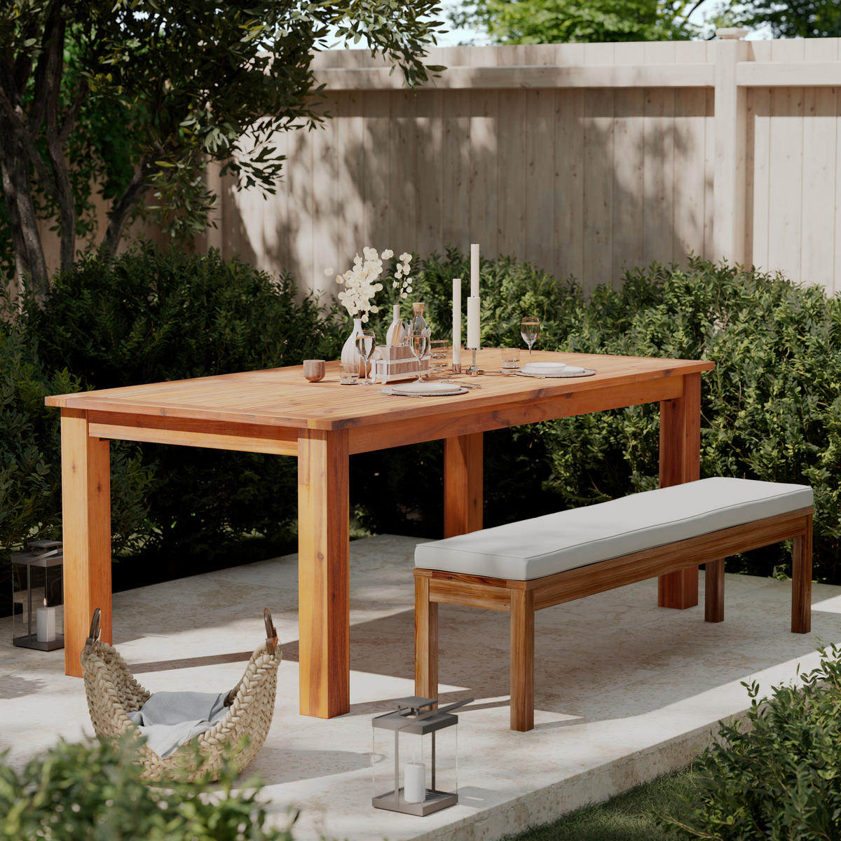 GARTENTISCH 200/100/76 cm Holz Akaziefarben rechteckig  - Akaziefarben, Modern, Holz (200/100/76cm) - Ambia Garden