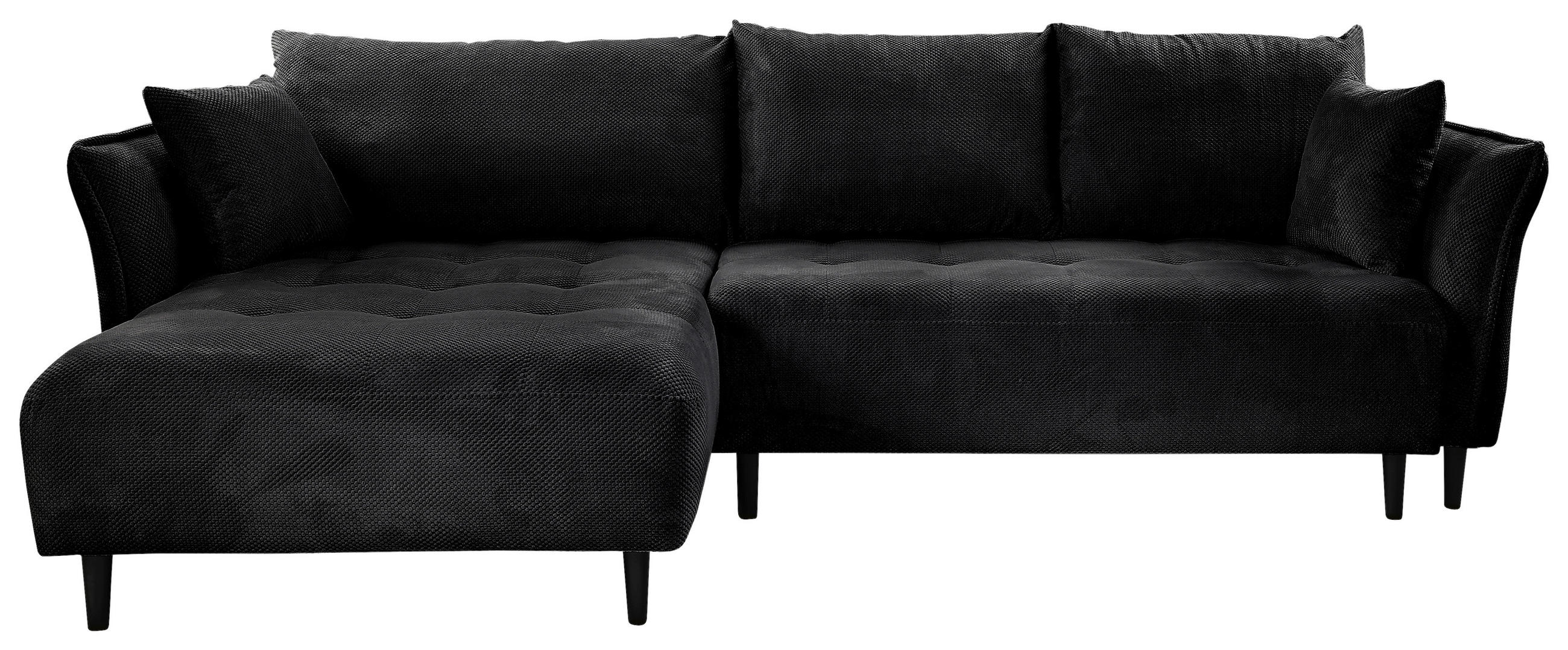 ECKSOFA in Chenille Schwarz  - Schwarz, Konventionell, Holz/Textil (160/290cm) - MID.YOU