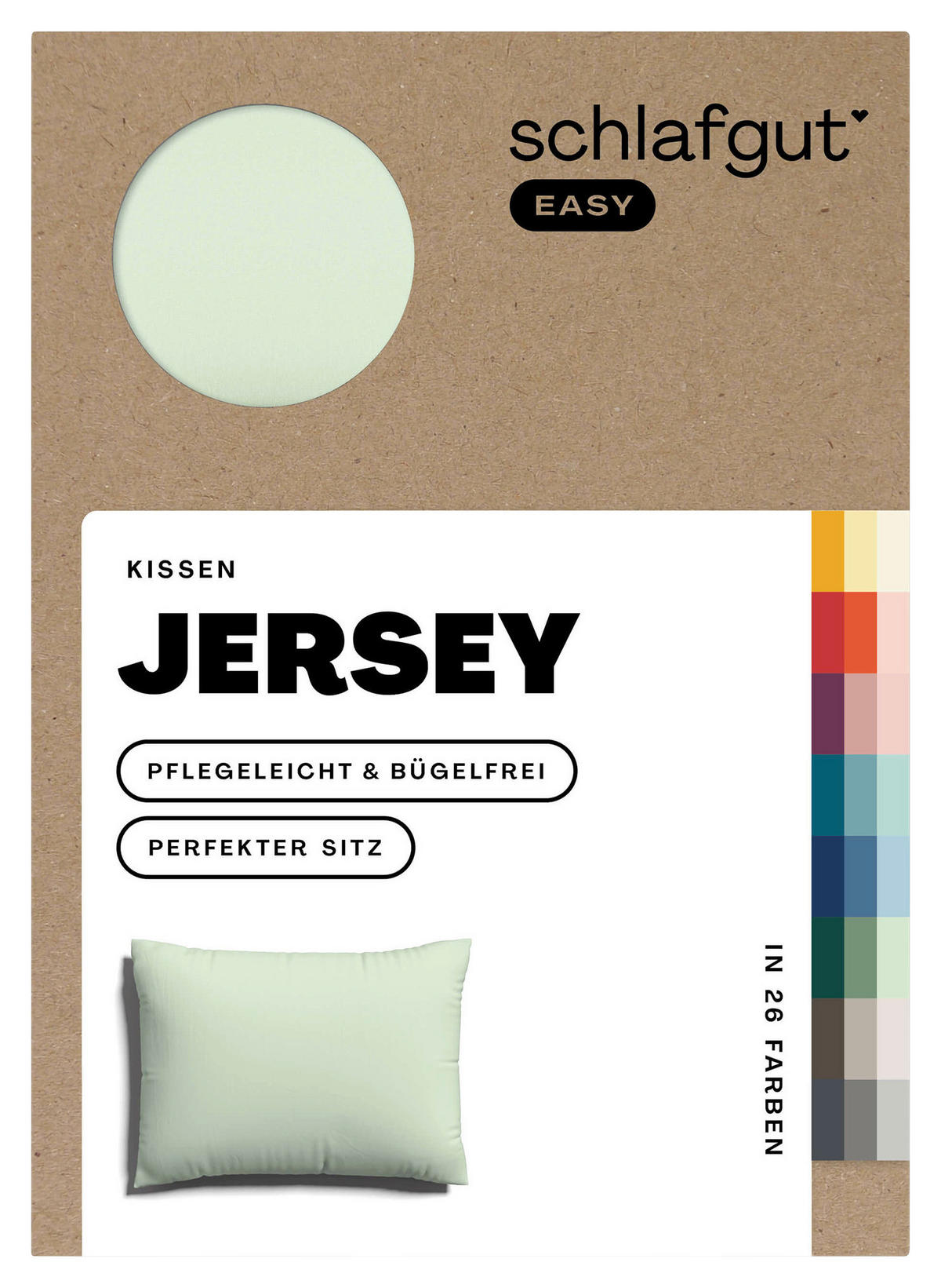 KOPFPOLSTERBEZUG EASY JERSEY 70/90 cm  - Hellgrün, Basics, Textil (70/90cm) - Schlafgut