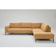 ECKSOFA Senfgelb Chenille  - Senfgelb/Schwarz, Design, Textil/Metall (254/303cm) - Dieter Knoll