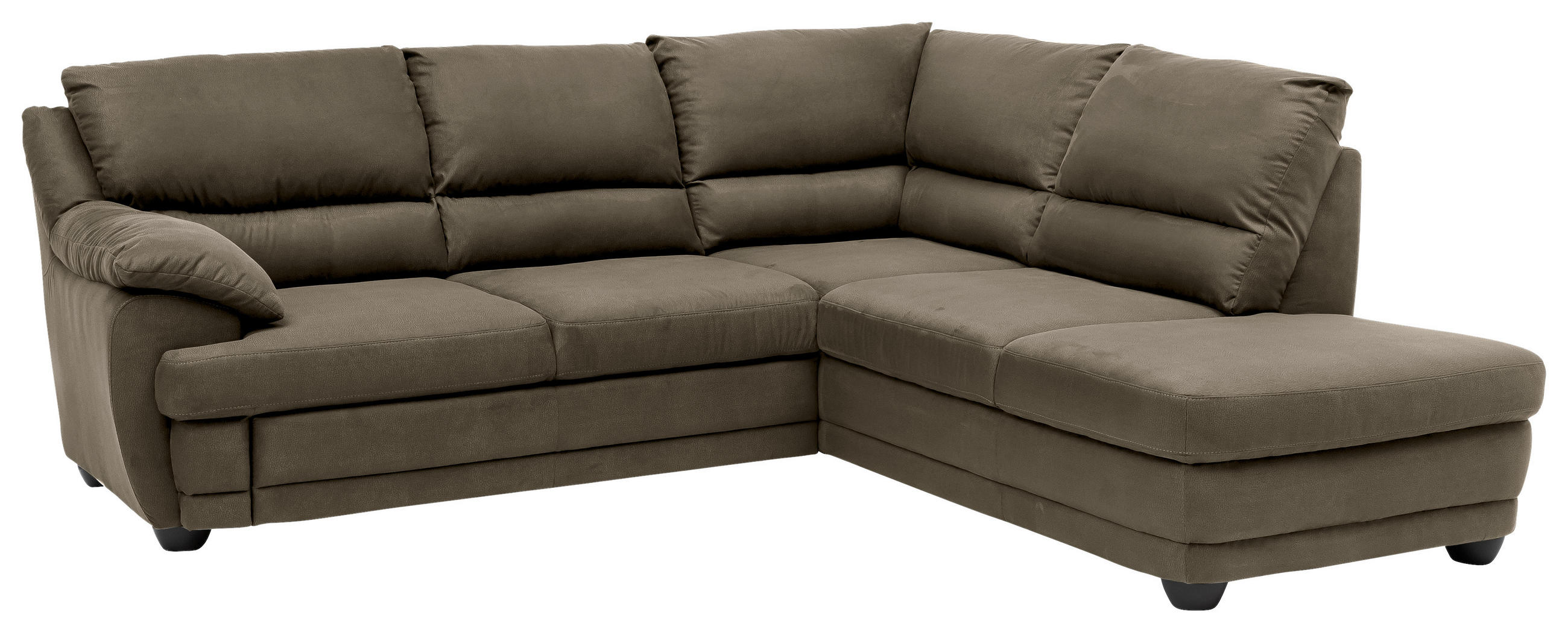 ECKSOFA Grau Chenille Rücken echt  - Grau, Design, Kunststoff/Textil (245/225cm) - Livetastic