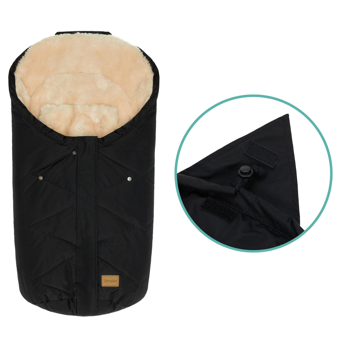 BABYSCHALEN-FUSSSACK  Vegan  - Schwarz, Trend, Kunststoff/Textil (45/80cm) - Jimmylee