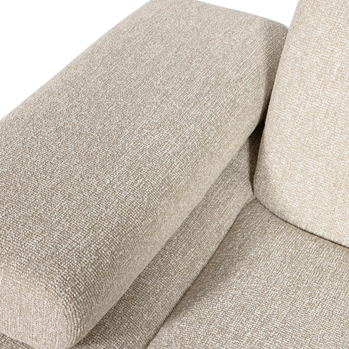 SOFAELEMENT Mojo Bouclé Beige  - Beige/Schwarz, Design, Kunststoff/Textil (97/74/124cm) - Livetastic