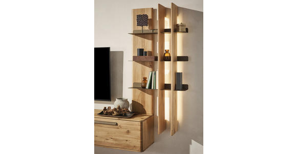 WANDPANEEL Bronzefarben, Wildeiche  74,9/152,3/25 cm  - Wildeiche/Bronzefarben, Natur, Holz/Metall (74,9/152,3/25cm) - Valnatura