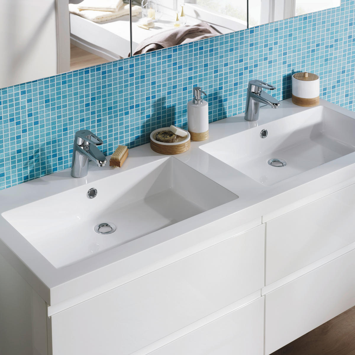 BADEZIMMER  in 140 cm  - Weiß, Design, Glas/Holz (140cm) - Novel