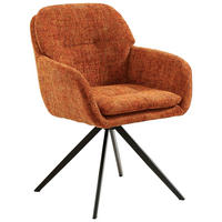 ARMLEHNSTUHL  in Eisen Chenille  - Schwarz/Orange, Design, Textil/Metall (62/82,5/66cm) - Stylife
