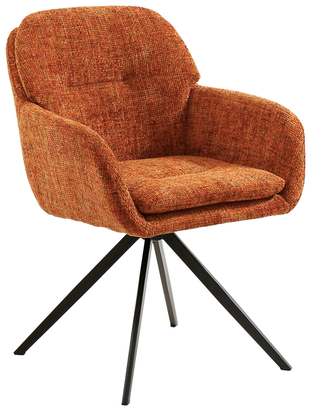 ARMLEHNSTUHL  in Eisen Chenille  - Schwarz/Orange, Design, Textil/Metall (62/82,5/66cm) - Stylife