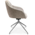 ARMLEHNSTUHL  in Aluminium Bouclé  - Greige/Alufarben, Design, Textil/Metall (58/81,5-84,5/60cm) - Johann Jakob