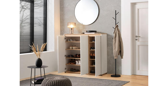 SCHUHSCHRANK 120/115/38 cm  - Schwarz/Weiß, MODERN, Holzwerkstoff/Kunststoff (120/115/38cm) - Carryhome