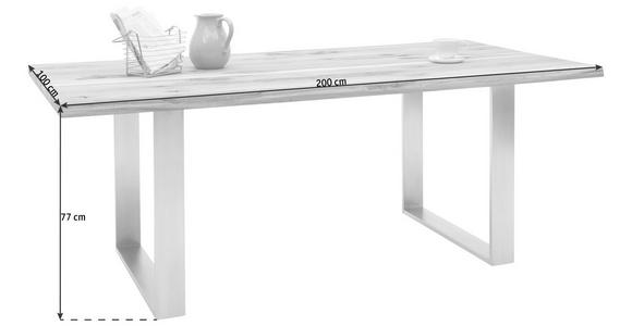 ESSTISCH in Holz, Metall 200/100/77 cm - Edelstahlfarben/Eichefarben, Natur, Holz/Metall (200/100/77cm) - Voleo