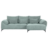 ECKSOFA Mintgrün Cord Zierkissen, Rückenkissen, Rücken echt  - Schwarz/Mintgrün, KONVENTIONELL, Textil/Metall (311/176cm) - Carryhome