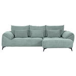 ECKSOFA  in Cord Mintgrün  311/176 cm  - Schwarz/Mintgrün, KONVENTIONELL, Textil/Metall (311/176cm) - Carryhome