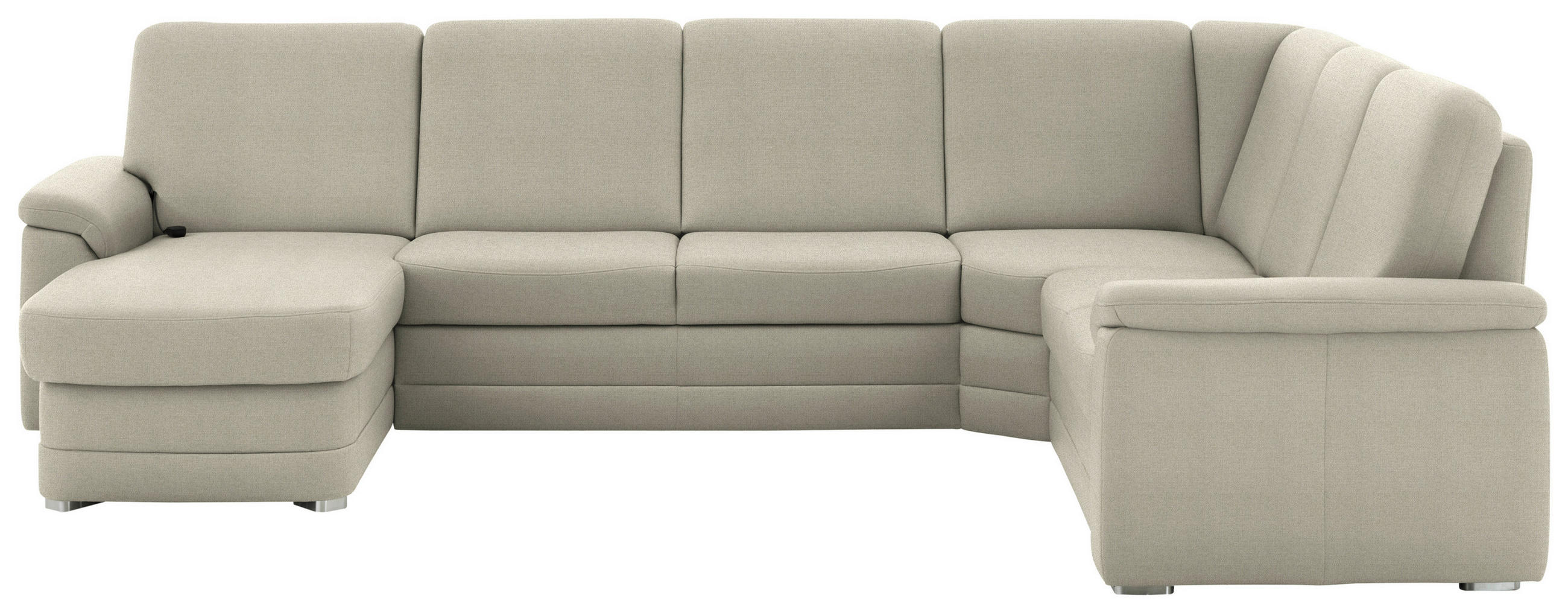 WOHNLANDSCHAFT  in Chenille Silberfarben  - Silberfarben/Alufarben, KONVENTIONELL, Holz/Textil (160/329/235cm) - Beldomo Comfort