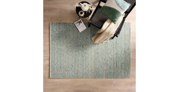 HANDWEBTEPPICH 130/190 cm Türkis  - Türkis, Natur, Textil (130/190cm) - Linea Natura