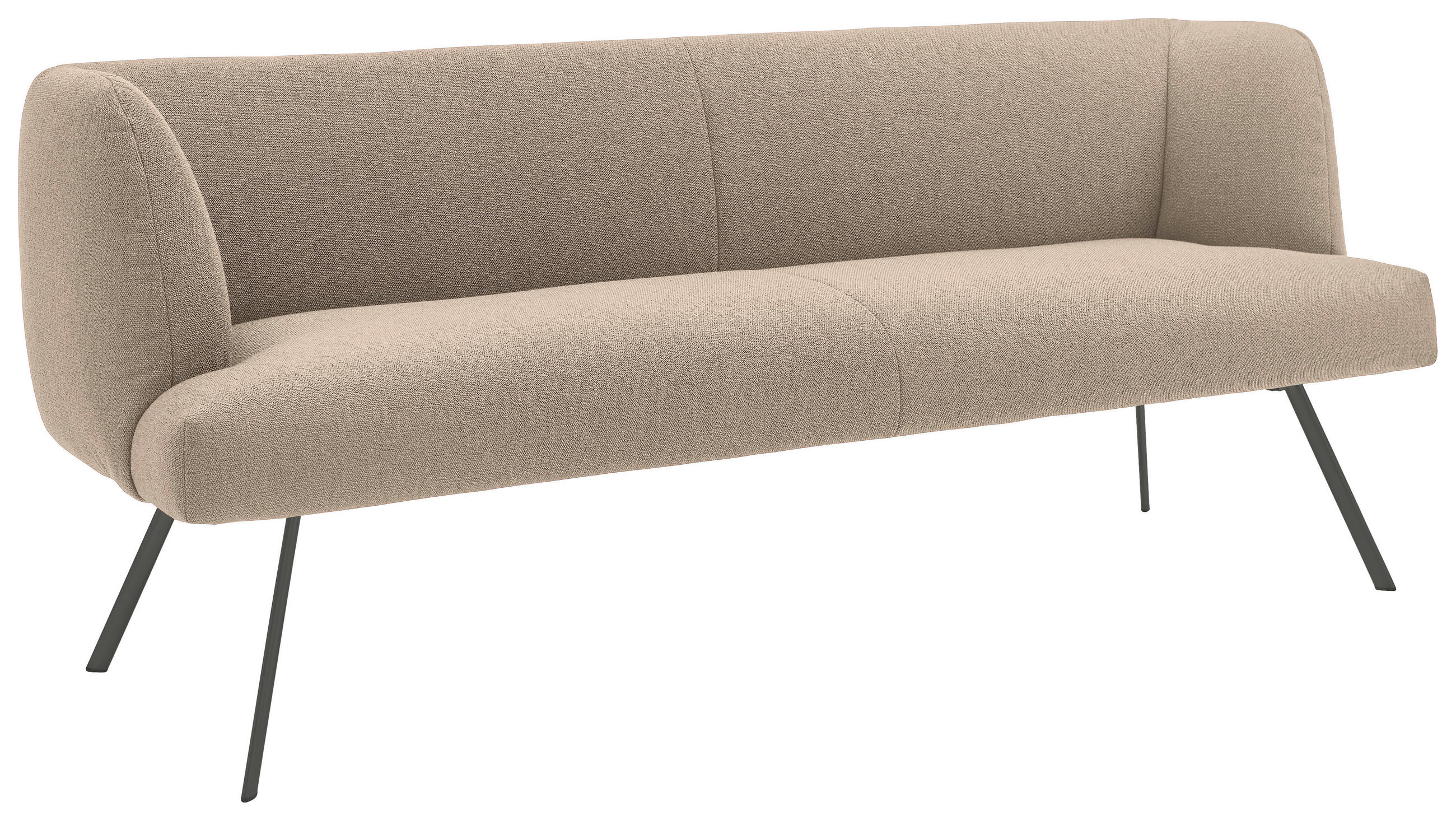 SITZBANK in Metall, Textil Anthrazit, Sandfarben  - Sandfarben/Anthrazit, Design, Textil/Metall (210/87/64cm) - Venjakob