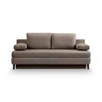 SCHLAFSOFA SORTO  mit Liegefunktion Cord Beigebraun  - Beigebraun/Schwarz, Basics, Holz/Textil (200/91/100cm) - MID.YOU