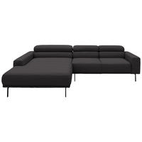 ECKSOFA Cord Dunkelbraun  - Dunkelbraun/Schwarz, Design, Textil/Metall (215-217/293cm) - Schöner Wohnen