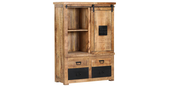 HIGHBOARD in 110/150/45 cm - Schwarz/Naturfarben, KONVENTIONELL, Holz/Metall (110/150/45cm) - Landscape