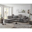 ECKSOFA in Mikrovelours Hellgrau  - Hellgrau/Schwarz, KONVENTIONELL, Kunststoff/Textil (217/265cm) - Carryhome