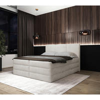 BOXSPRING KREVET    180/200 cm  - bijela/crna, Moderno, drvni materijal/drvo (180/200cm) - MID.YOU