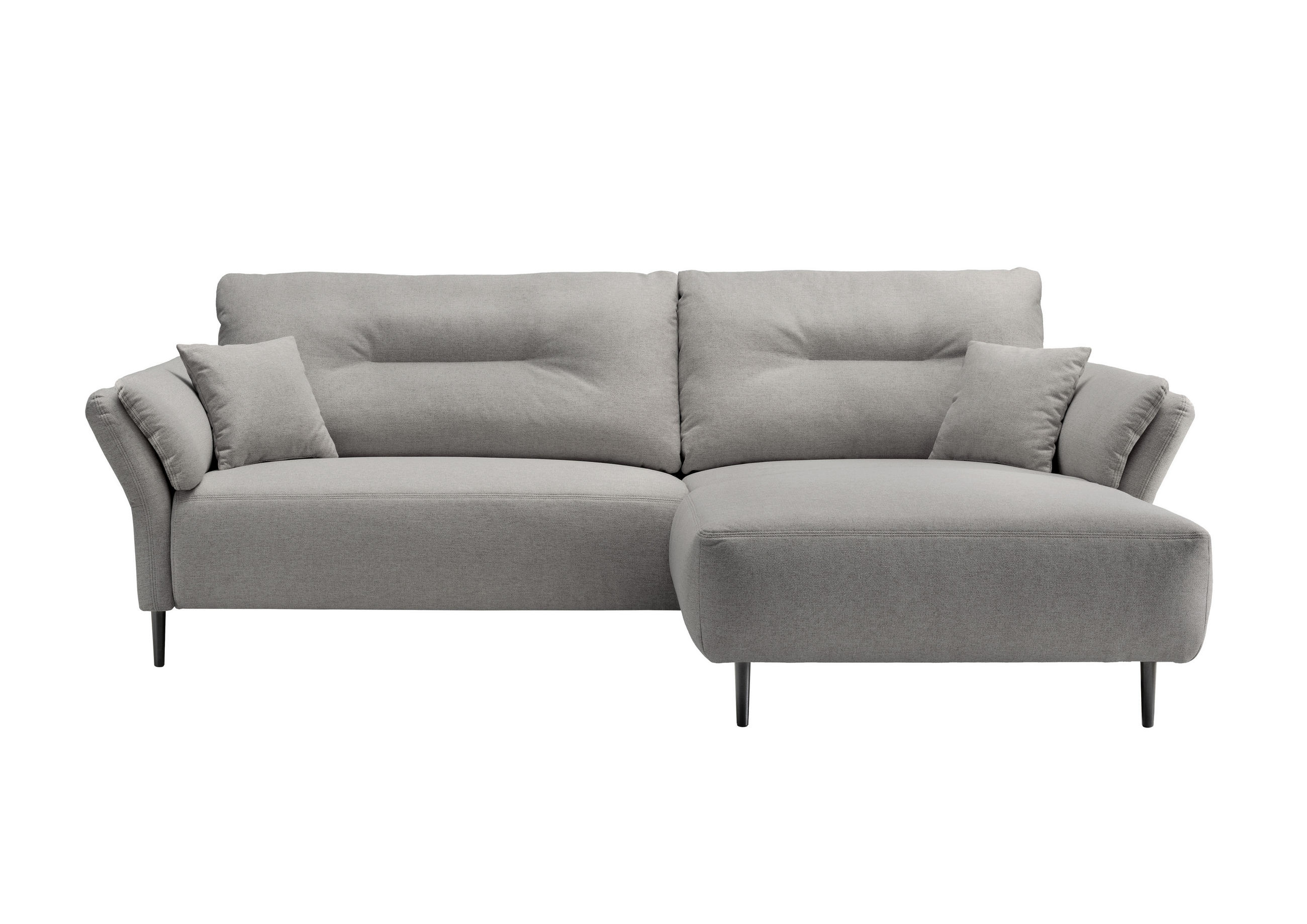 ECKSOFA in Mikrofaser Grau  - Schwarz/Grau, Modern, Holz/Textil (269/172cm) - MID.YOU