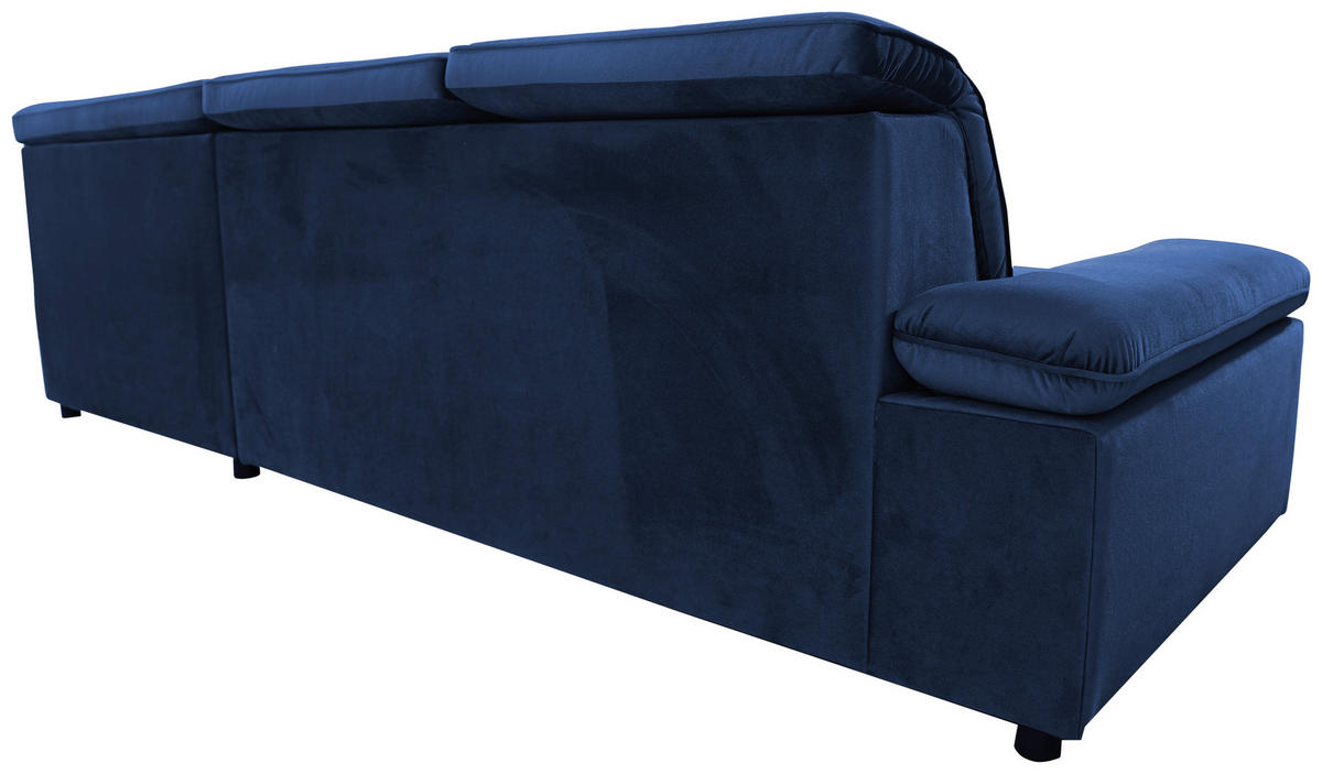 SAROKKANAPÉ textil sötétkék  - sötétkék/ezüst, Design, textil/fém (268/218cm) - MID.YOU