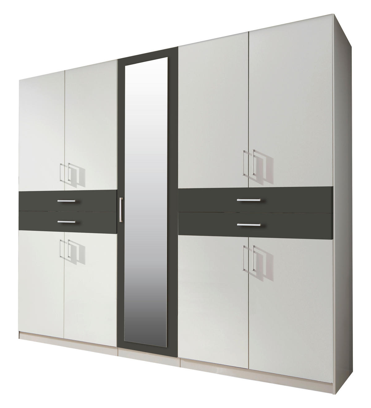 ORMAR ZA ODJEĆU  225/208/58 cm    - bijela/srebrne boje, Moderno, staklo/drvni materijal (225/208/58cm) - Hom`in