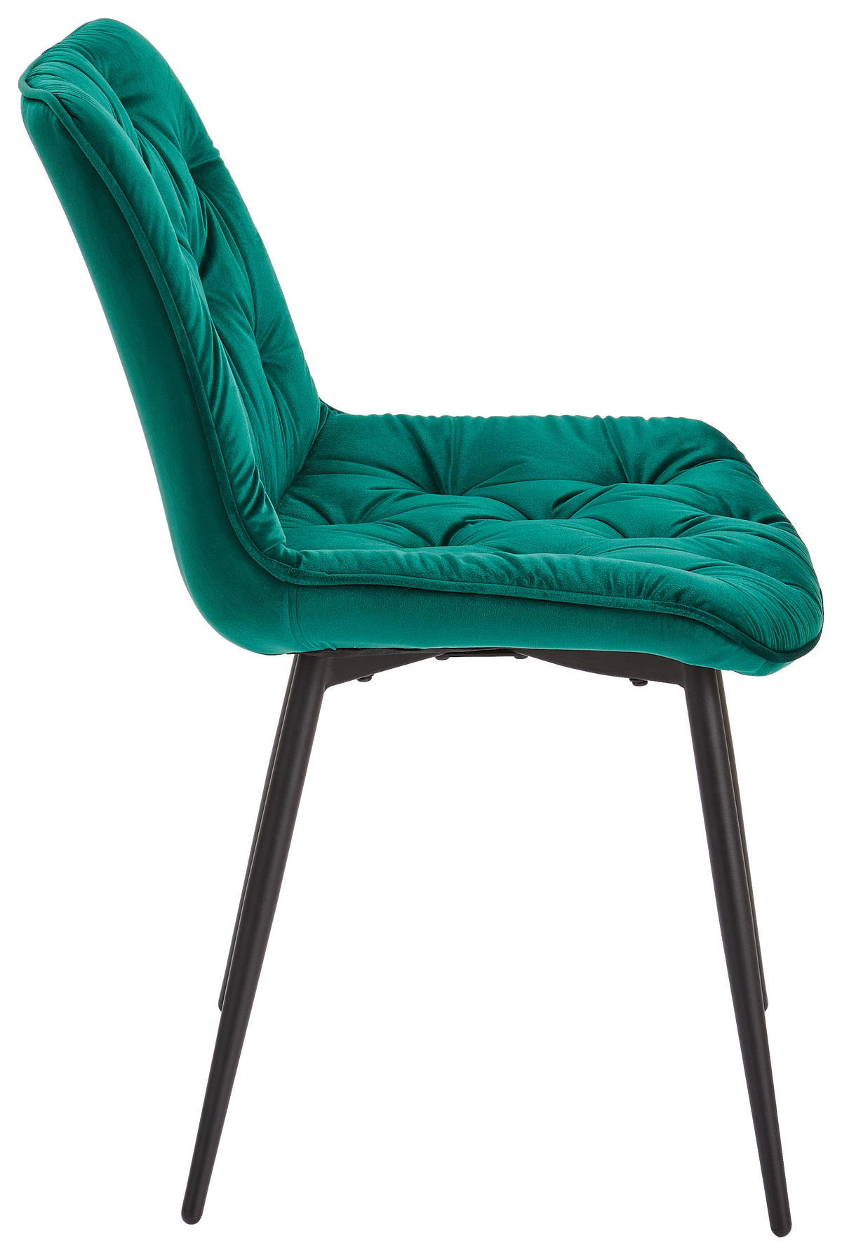 STUHL Samt Grün, Schwarz Pappel Sperrholz  - Schwarz/Grün, MODERN, Holz/Textil (52/85/59cm) - Livetastic