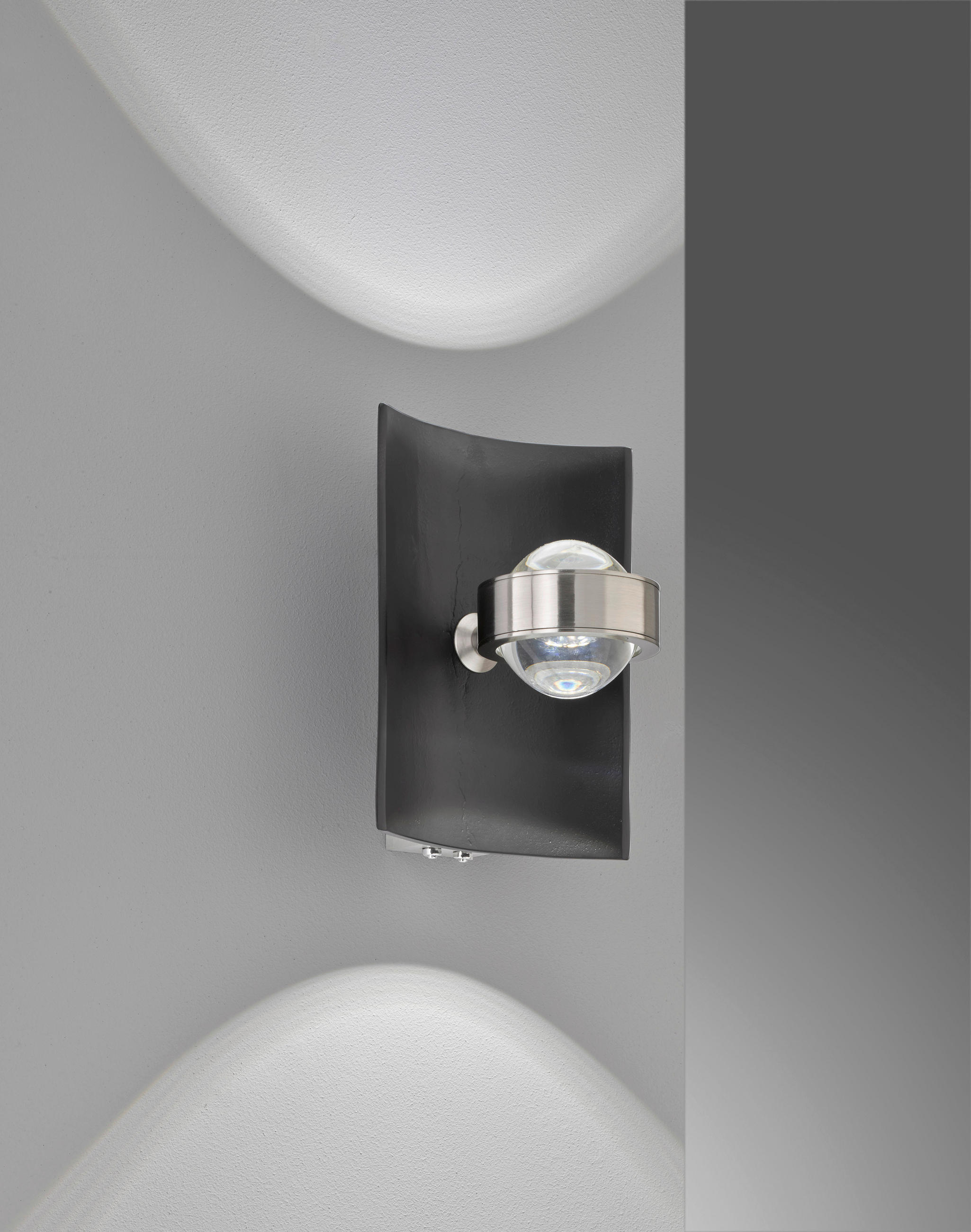 LED-WANDLEUCHTE - Schwarz, Design, Metall (21/16/5cm) - Fischer & Honsel