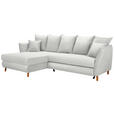 ECKSOFA in Webstoff Creme  - Eichefarben/Creme, KONVENTIONELL, Holz/Textil (284/162cm) - Carryhome