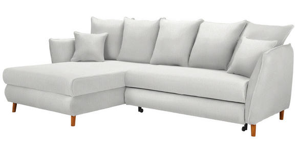 ECKSOFA in Webstoff Creme 284/162 cm - Eichefarben/Creme, KONVENTIONELL, Holz/Textil (284/162cm) - Carryhome