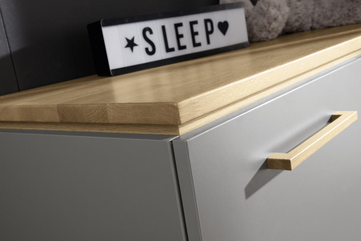 KOMODA ZA PREVIJANJE  Sten  - siva/boje hrasta, Design, drvni materijal/drvo (123,3/92,1/57,2cm) - Paidi