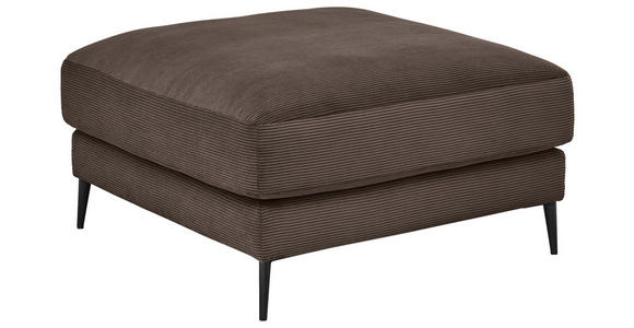 HOCKER in Textil Taupe  - Taupe/Schwarz, Design, Textil/Metall (90/43/90cm) - Dieter Knoll